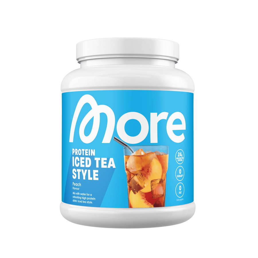 Mehr Nutrition More Clear Isoclear Whey Protein Limonade in Peach, 600g, erfrischend im Eistee-Stil mit Zitronenaroma.