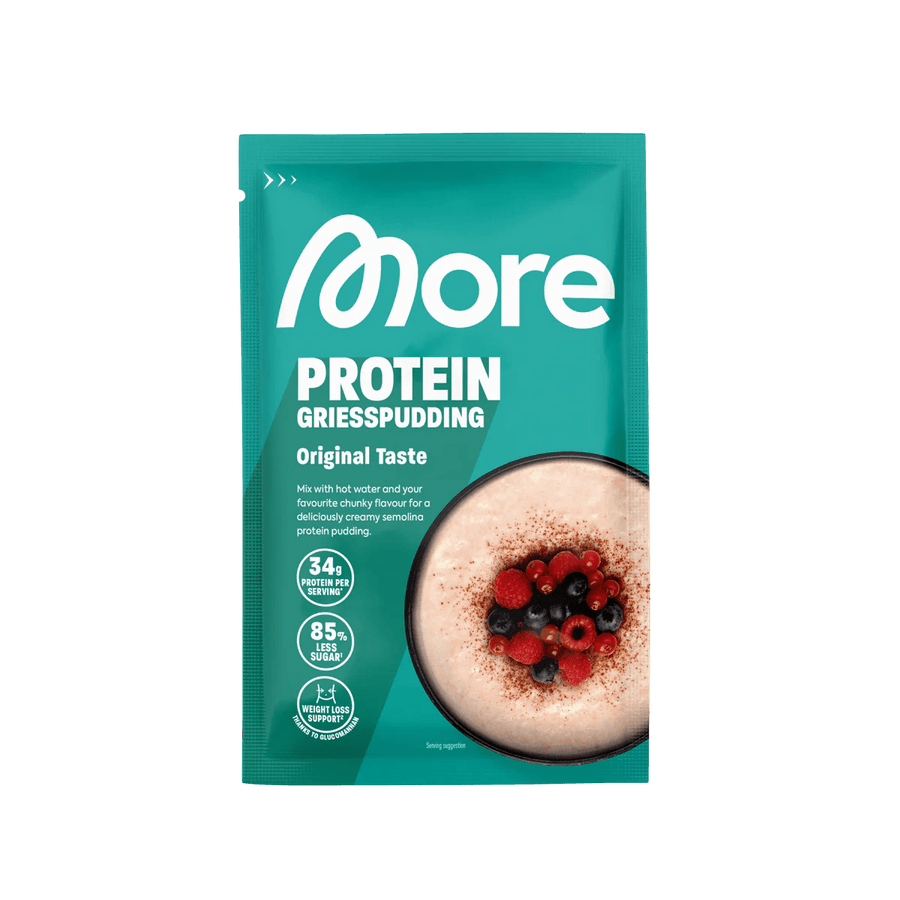 More Nutrition Griesspudding im Originalgeschmack, 60g, cremiger Reis- und Pudding-Drink in einer Verpackung.