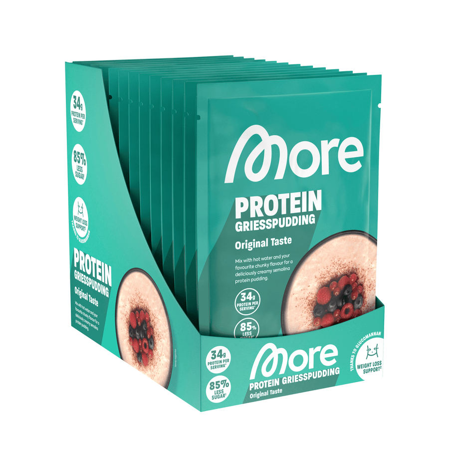 Mehr Nutrition Protein Grießpudding Original Geschmack, 13 x 60g, cremiger Reis- und Pudding-Drink in Packung