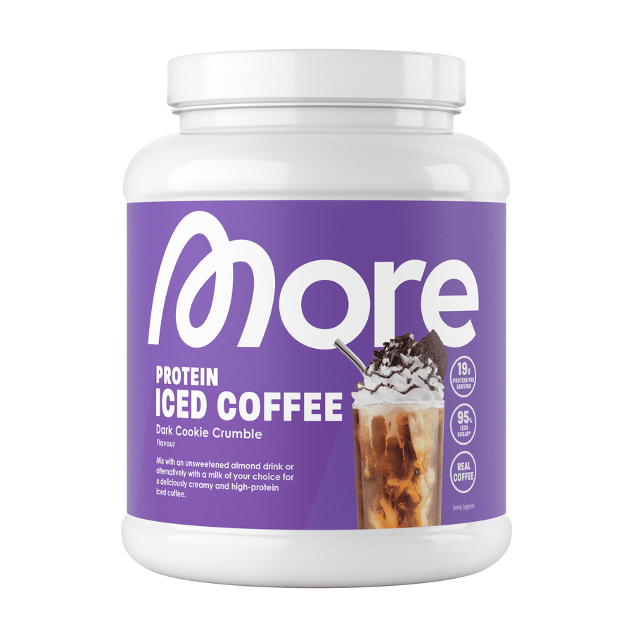 Mehr Nutrition Protein-Eiskaffee Dark Cookie Crumble, 500g, cremiger Kaffee mit Kekskrümeln, ideal für proteinreiche Erfrischungen