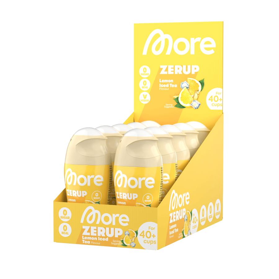 Mehr Nutrition Zitronen-Eistee Sirup, 10 Flaschen à 65ml, erfrischender Geschmack für Getränke und Desserts.