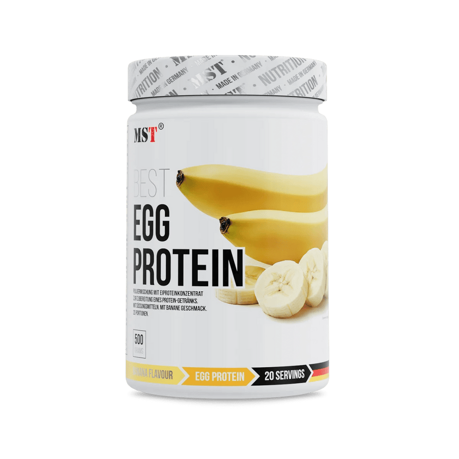 MST Best Egg Protein 500 g in Bananengeschmack, Eiweißpulver in Dose, naturbelassen und vielseitig nutzbar
