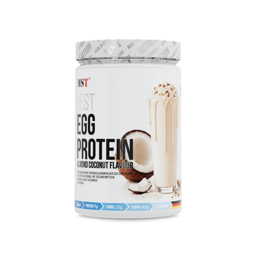 MST Best Egg Protein Pulver mit 900 g, Mandel-Kokos-Geschmack, Eiweißpulver für Fitness und Muskelaufbau, natürliche Inhaltsstoffe