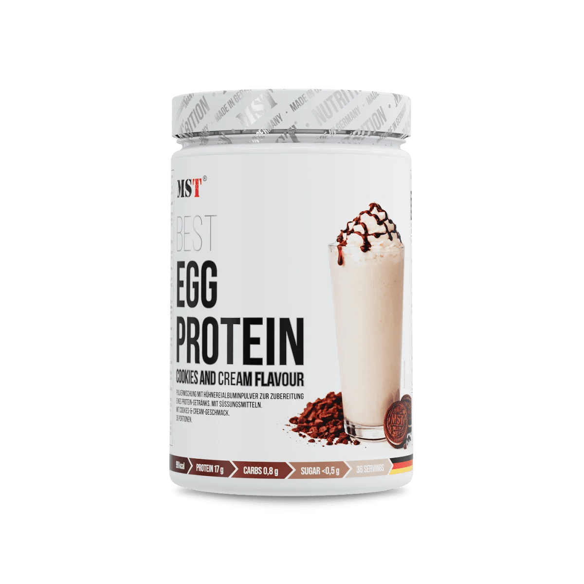 MST Best Egg Protein 900 g Cookies & Cream mit Zink, Proteinpulver in Dose, cremige Eiprotein-Formel in Packung