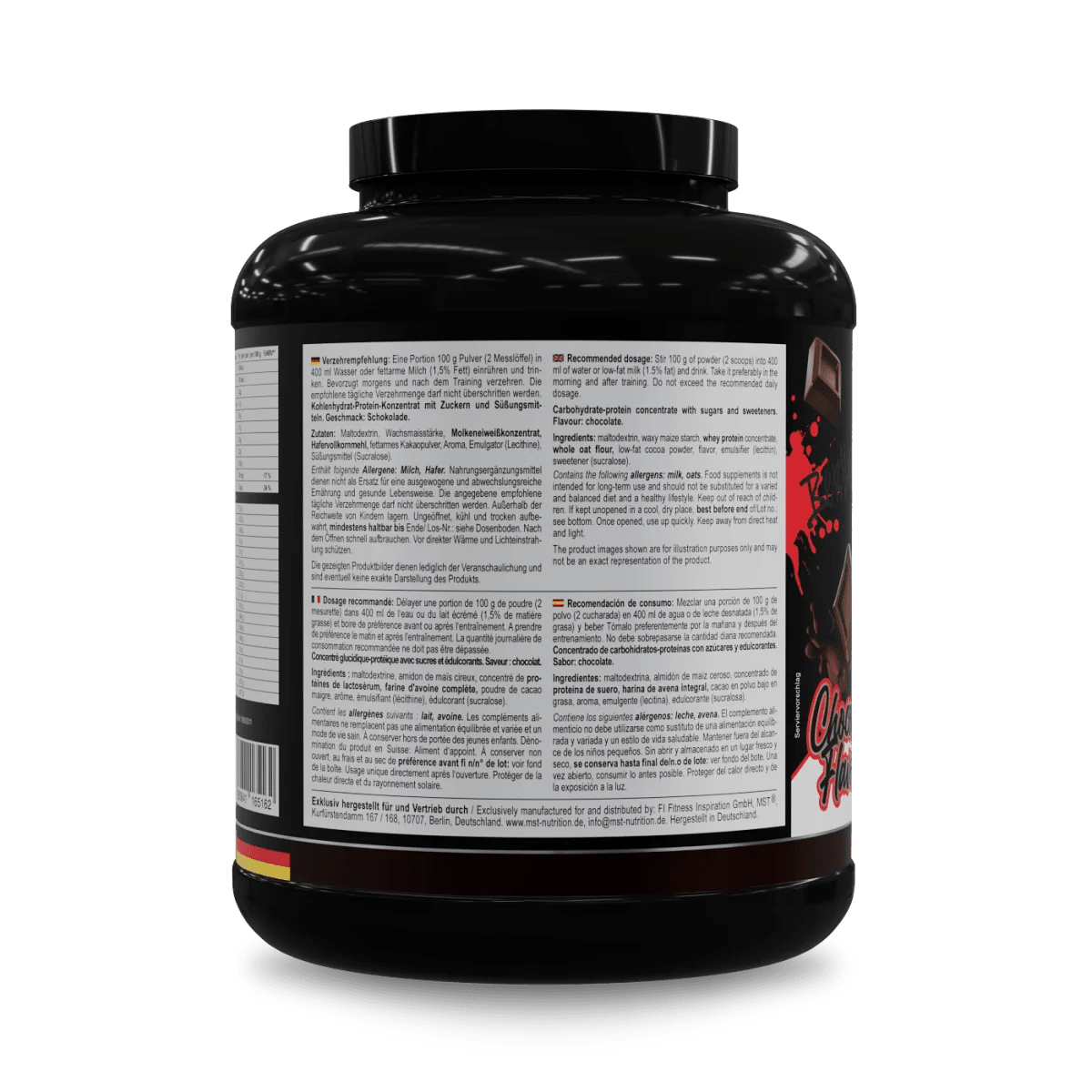 MST Best Mass Gainer 3 kg in Schokolade, proteinreicher Mass Gainer mit cremiger Schokoladengeschmack, ideal für Muskelaufbau.