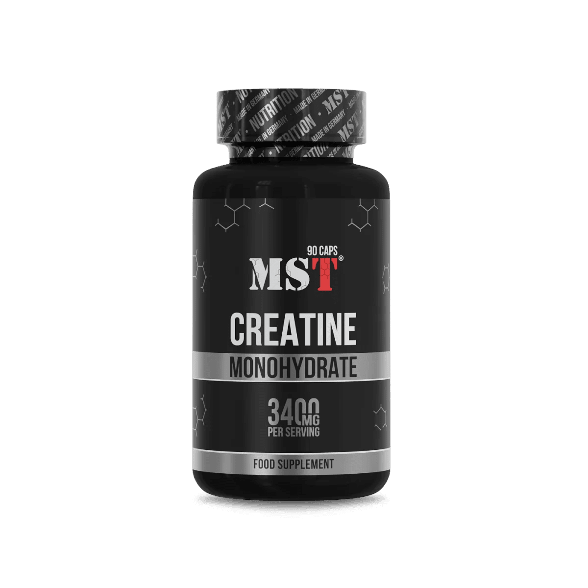 MST Creatin Monohydrat in 90 Kapseln, sportliches Fitness-Produkt mit kreatinreicher Nahrungsergänzung für Muskelaufbau
