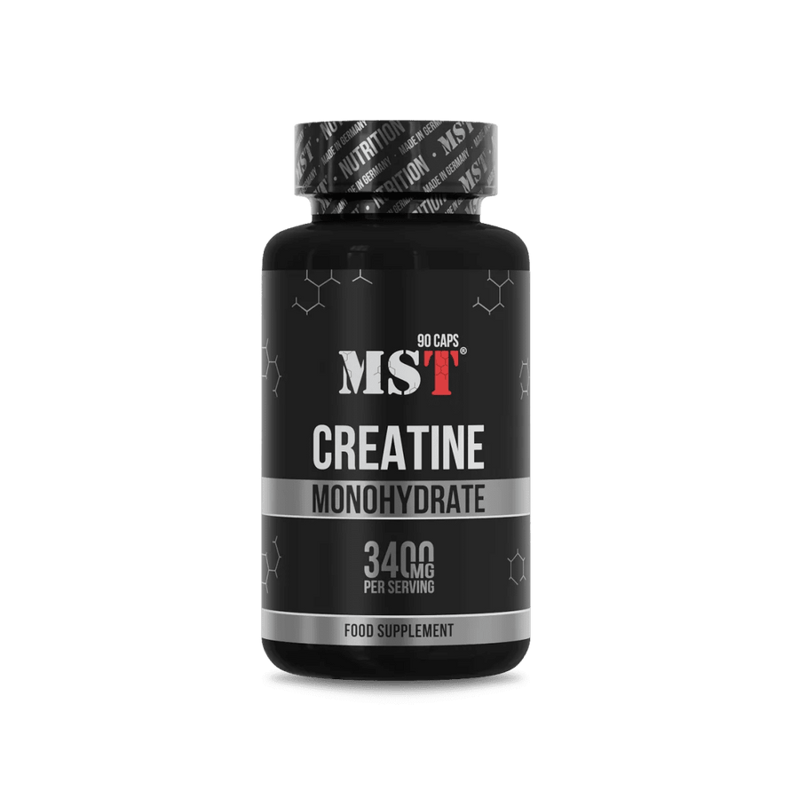 MST Creatin Monohydrate 90 Kapseln, natürliche Creatin-Ergänzung in Kapseln für Muskelenergie und Leistungssteigerung.