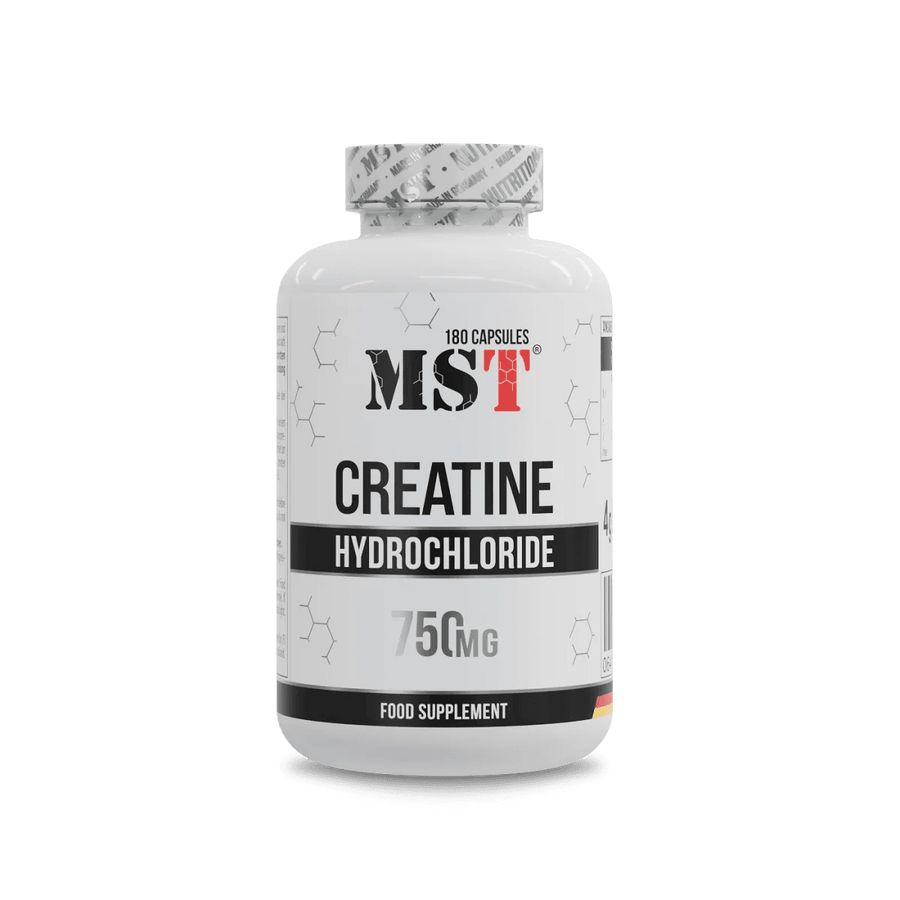 MST Creatin HCL 180 Kapseln, Nahrungsergänzungsmittel mit Creatin für Muskelaufbau und Leistungssteigerung, in Kapseln verpackt