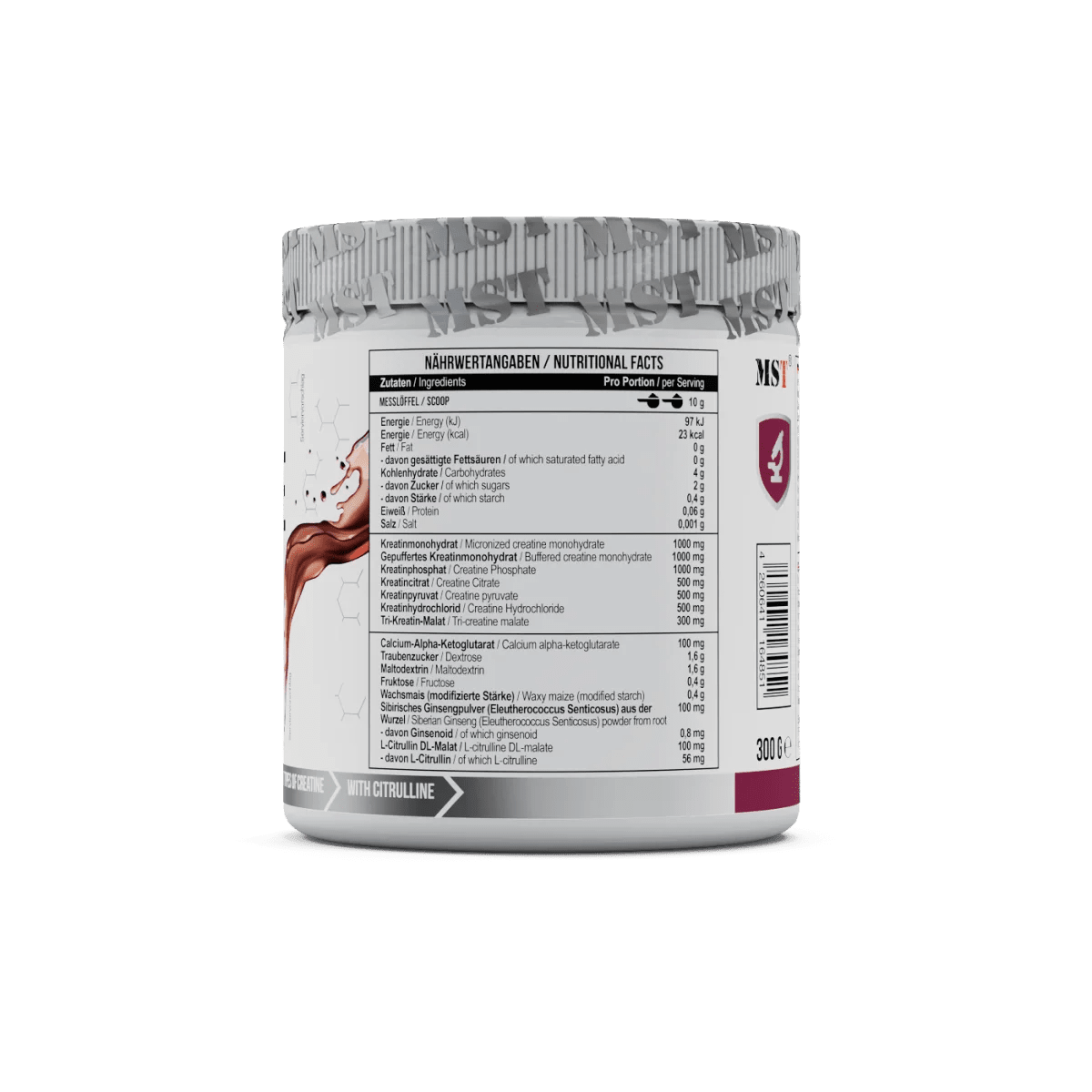 MST Creatine Kick 300 g in Cherry Cola Geschmack, kreatinhaltiges Pulver für Muskelenergie und Leistungssteigerung