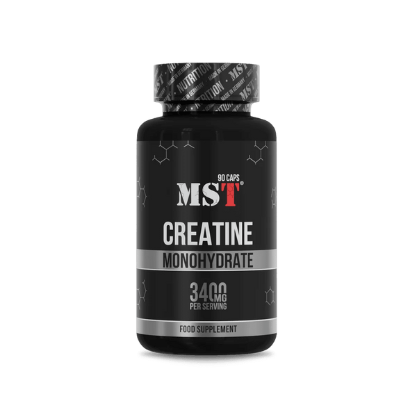 MST Creatin Monohydrate 90 Kapseln, natürliche Creatin-Ergänzung in Kapseln für Muskelenergie und Leistungssteigerung.