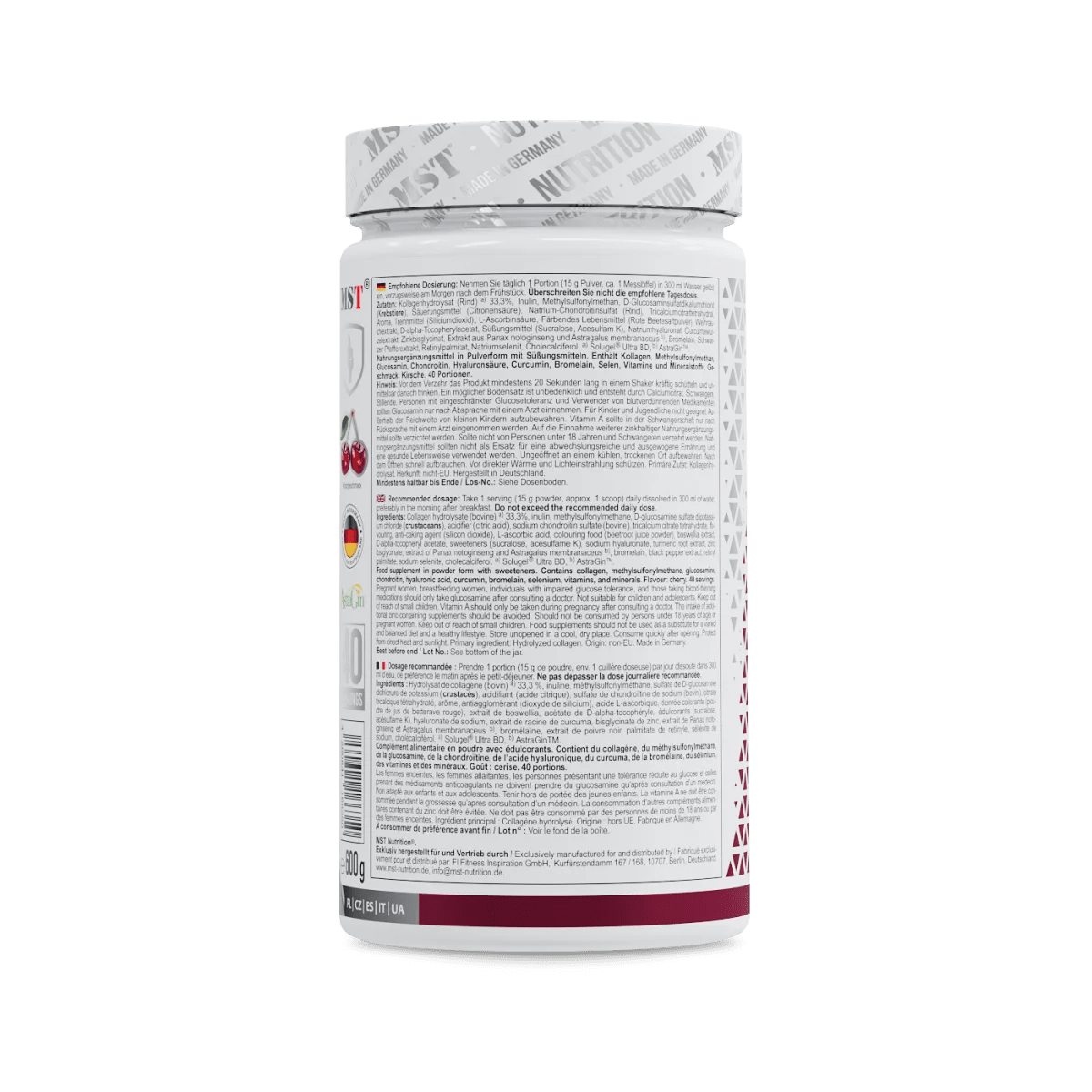 MST Flex Pro Knochen- und Gelenkergänzung, 600 g Dose, hochwertiges Nahrungsergänzungsmittel für Mobilität und Gelenkgesundheit