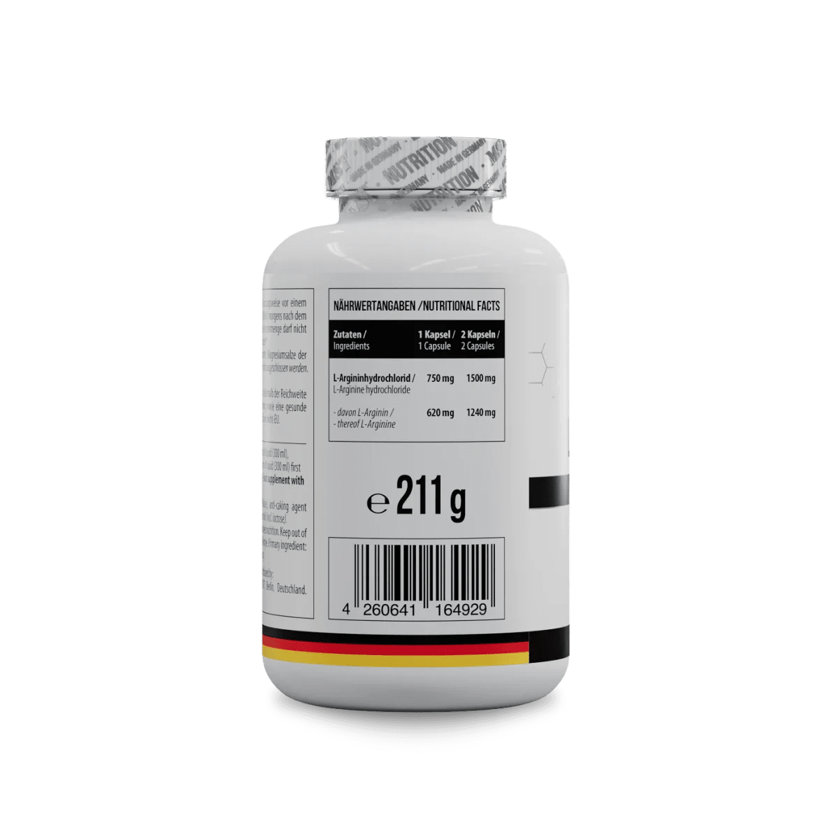 MST Nutrition L-Arginin Aminosäuren, 240 Kapseln, natürliche Nahrungsergänzung für Muskel und Durchblutung