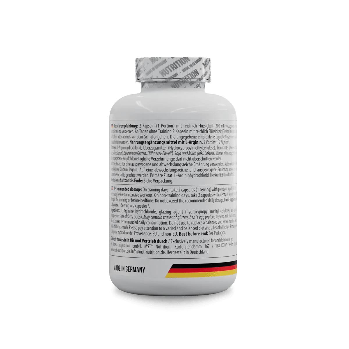 MST Nutrition L-Arginin Aminosäurekapseln, 240 Stück, natürliche Nahrungsergänzung für Muskel- und Ausdauersteigerung