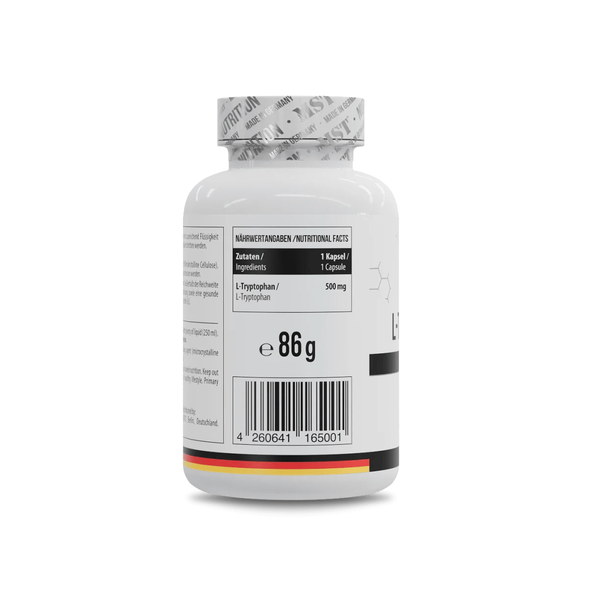 MST Nutrition L-Tryptophan 500 mg vegane Kapseln, Aminosäure für besseren Schlaf und Stimmung, 120 Stück auf Bild zu sehen