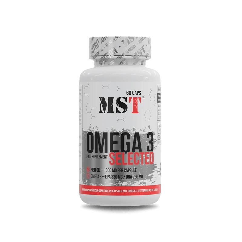 MST Omega 3 Selected in 60 Softgel-Kapseln, Omega-3-Fischöl für gesunde Herz- und Gehirnfunktion, natürliche Inhaltsstoffe