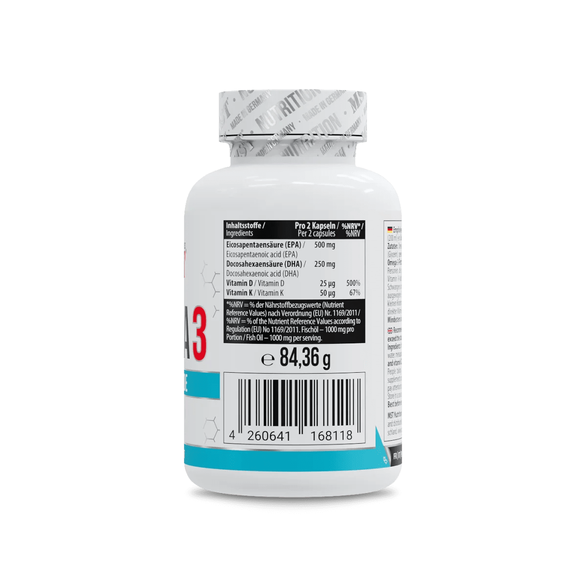 MST Omega-3 Triglyceride mit D3 und K2 in 120 Softgels, hochwertige Fischölkapseln für gesunde Herz und Gelenke