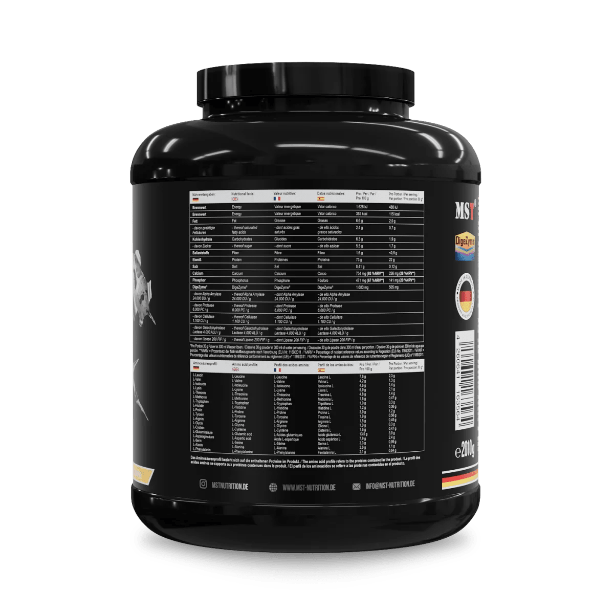 MST Best Whey Protein + Enzyme Cookies & Cream, 2010 g, cremige Proteinpulver mit Keksgeschmack und Enzymen, für Muskelaufbau