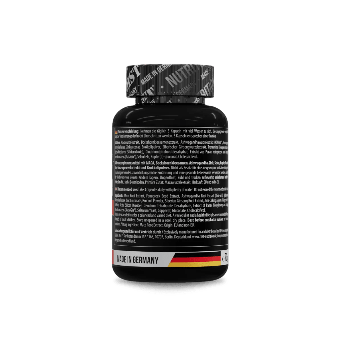 MST Testo Booster Professional, Nahrungsergänzung mit 90 Kapseln zur Unterstützung des Testosteronspiegels.