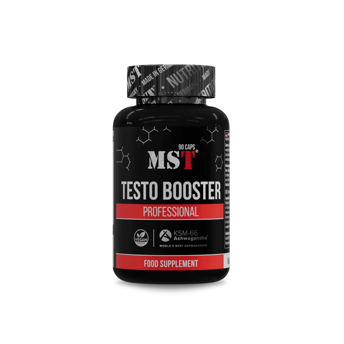MST Testo Booster Professional mit 90 Kapseln, natürlicher Testosteron-Boost für mehr Energie und Muskelkraft, in Dose mit Kapseln