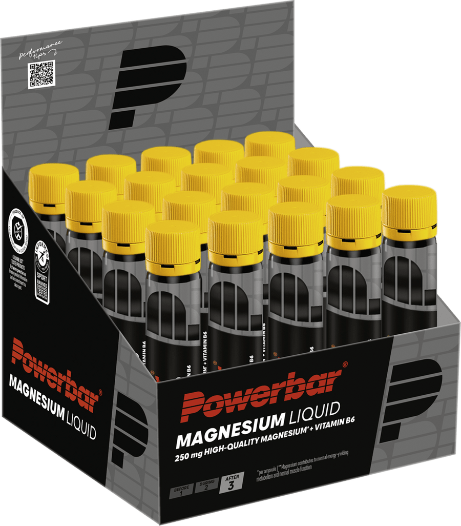 Powerbar Magnesium Liquid Citrus, Elektrolytgetränk in 500 ml Flasche mit Zitronengeschmack und 20 Einzelportionen