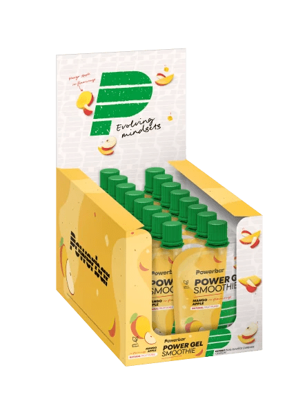PowerBar Power Gel Smoothie Mango Apfel, Energiegels und Shots, 16er Pack, fruchtige Energiequelle in einer Box