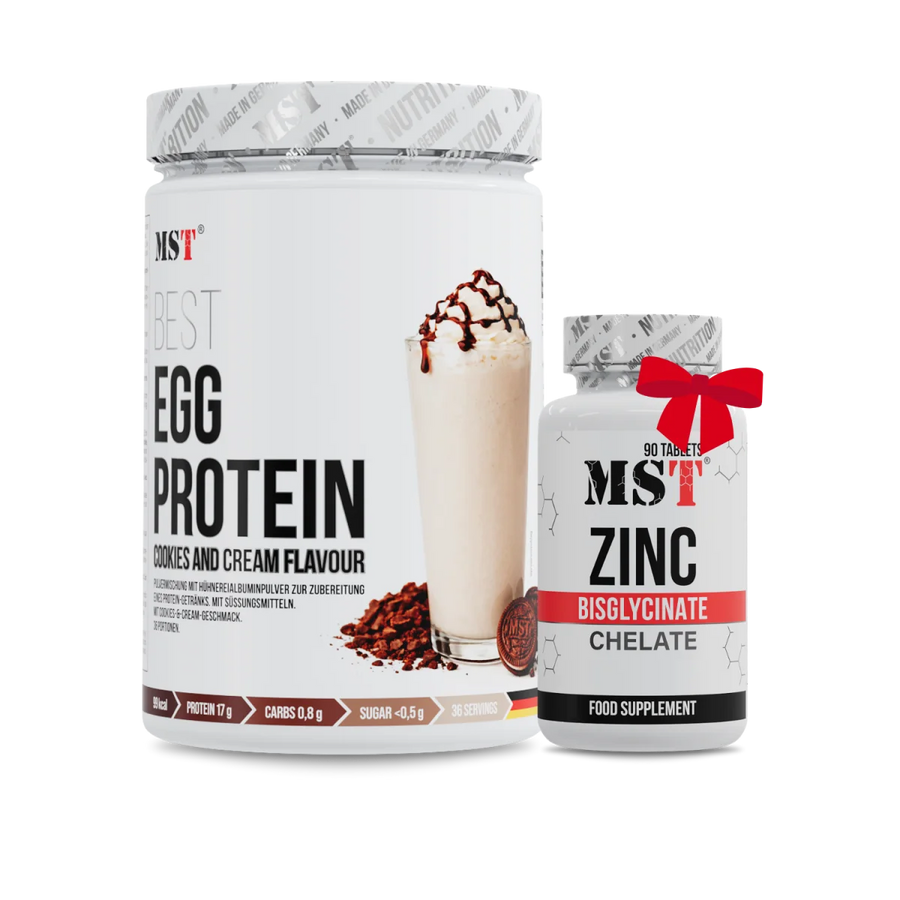 MST Best Egg Protein 900 g Cookies and cream + GRATIS Zinc MST