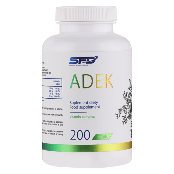 SFD Vitamin Komplex A-D-E-K von ALLNUTRITION, Nahrungsergänzung für Knochen und Gelenke, Flasche mit Kapseln.