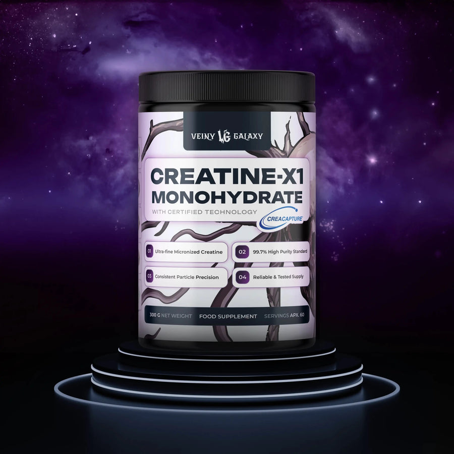VEINY GALAXY Kreatin CREATINE-X1 Monohydrat, Creatine Pulver, 300g, Sportnahrung, Muskelaufbau, Kreatin Supplement