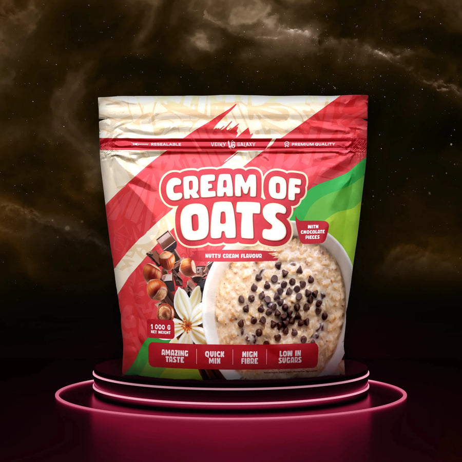 VEINY GALAXY Haferflocken Porridge 1 kg mit Nusscreme, ideal für warmes Frühstück, cremige Konsistenz, hochwertiger Reis Porridge