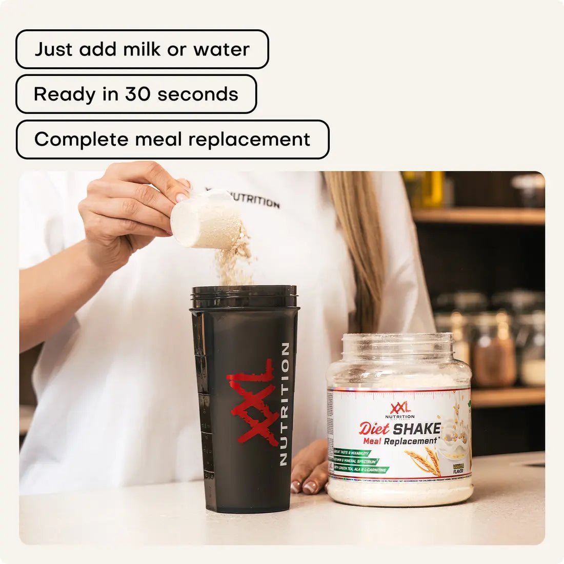 Schokoladen-Protein-Milchshake von XXL Nutrition, 480g Dose, ideal für Muskelaufbau und Diät, cremiger Geschmack