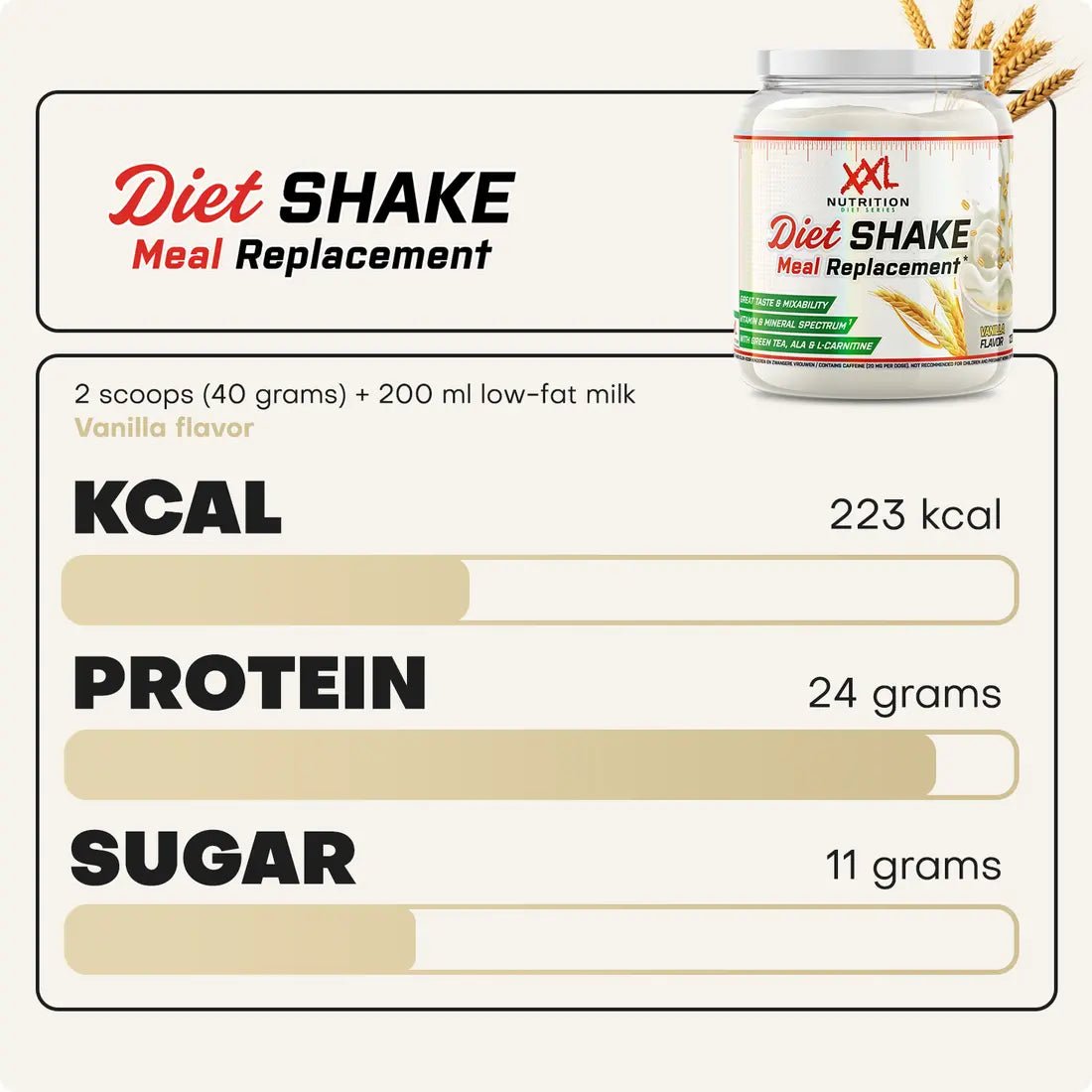 Schokoladen-Protein-Milchshake von XXL Nutrition, 480g Dose, cremiger Diät-Shake für Muskelaufbau und Gewichtsmanagement