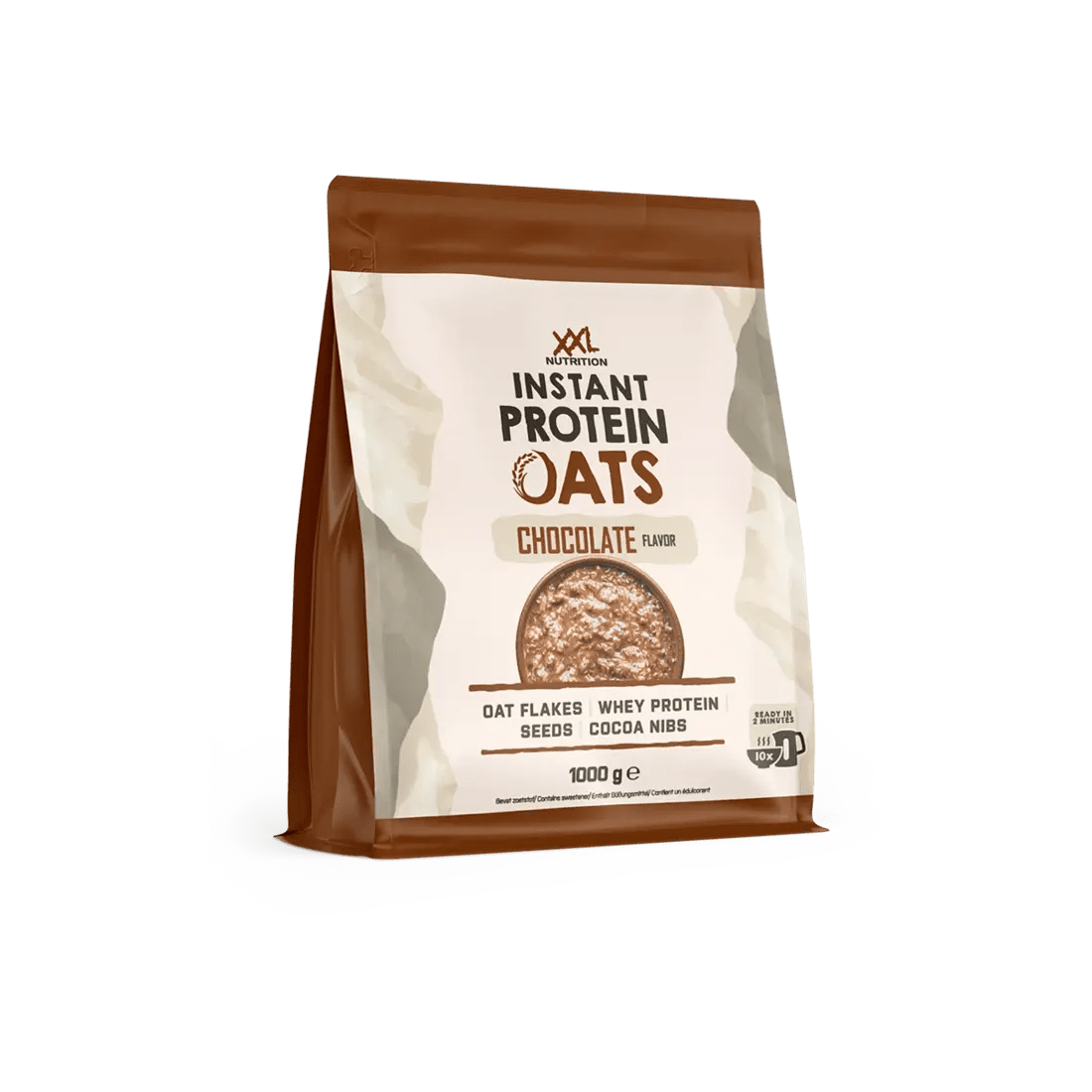 XXL Nutrition Instant Protein Oats mit Apfel und Zimt, Reis, Porridge und Pudding, cremiger Frühstücksbrei in Schüssel
