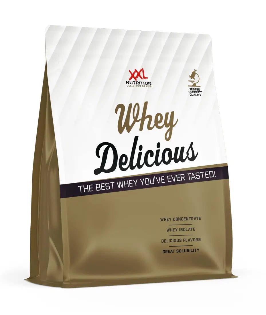XXL Nutrition Whey Delicious Bananen Proteinpulver, 2500g, cremige Textur, ideal für Muskelaufbau und Fitness, in Beutel verpackt